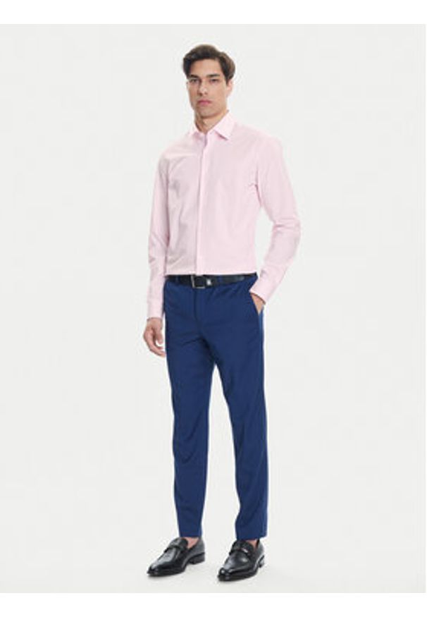 BOSS Koszula H-Hank 50469345 Różowy Slim Fit. Kolor: różowy. Materiał: bawełna