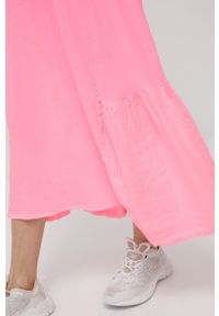 Deha sukienka bawełniana kolor różowy maxi oversize. Kolor: różowy. Materiał: bawełna. Długość rękawa: na ramiączkach. Typ sukienki: oversize. Długość: maxi #4