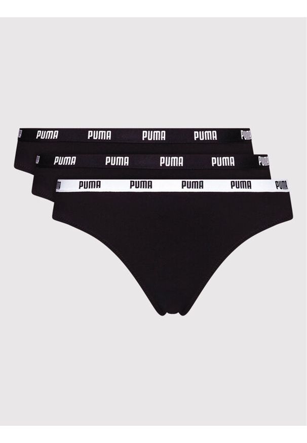 Puma Komplet 3 par stringów 907590 Czarny. Kolor: czarny. Materiał: bawełna