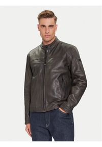 JOOP! Kurtka skórzana Cleary 80000863 Szary Regular Fit. Kolor: szary. Materiał: skóra #1