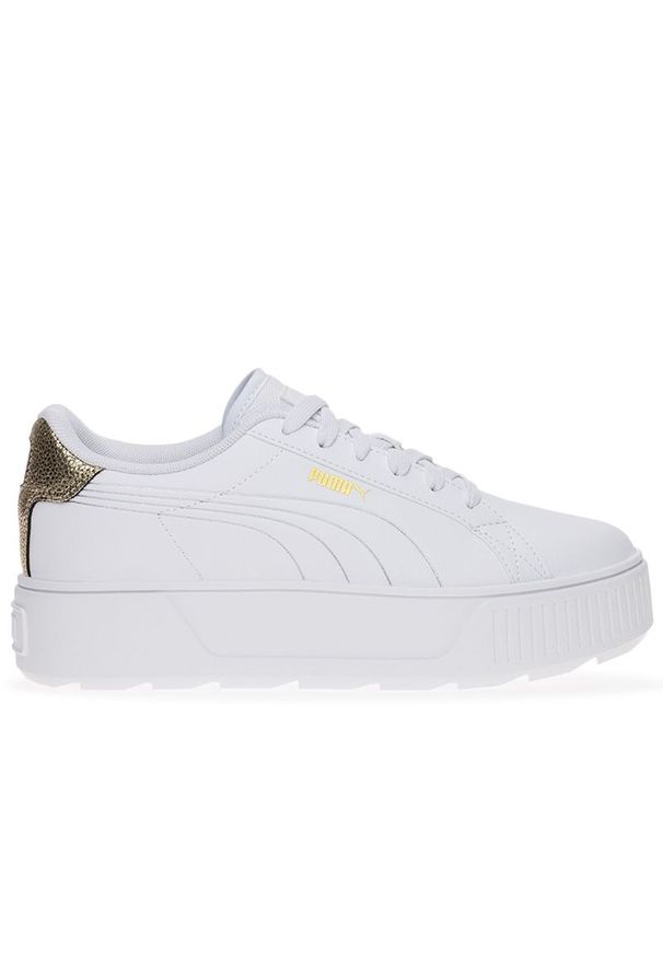 Buty Puma Karmen 39509901 - białe. Kolor: biały. Materiał: materiał, skóra ekologiczna, syntetyk. Szerokość cholewki: normalna. Obcas: na platformie