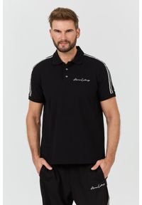 Armani Exchange - ARMANI EXCHANGE Czarne męskie polo, Rozmiar XXL. Typ kołnierza: polo. Kolor: czarny #1