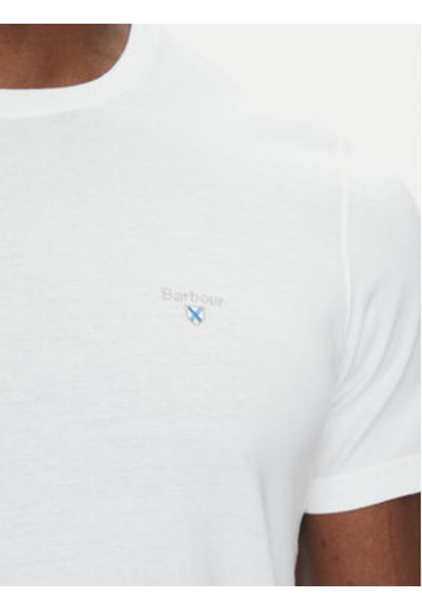 Barbour T-Shirt Tartan MTS0670WH11 Biały Tailored Fit. Kolor: biały. Materiał: bawełna