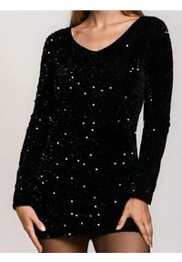 Sinsay - Elegancka sukienka mini - czarny. Kolor: czarny. Styl: elegancki. Długość: mini