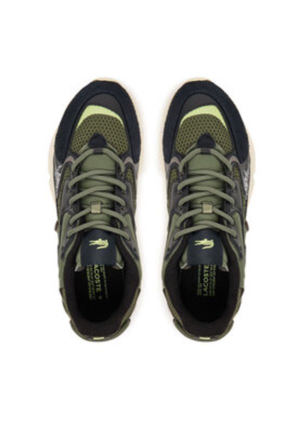 Lacoste Sneakersy L003 Neo 51SMA0044 Khaki. Kolor: brązowy. Materiał: skóra, zamsz
