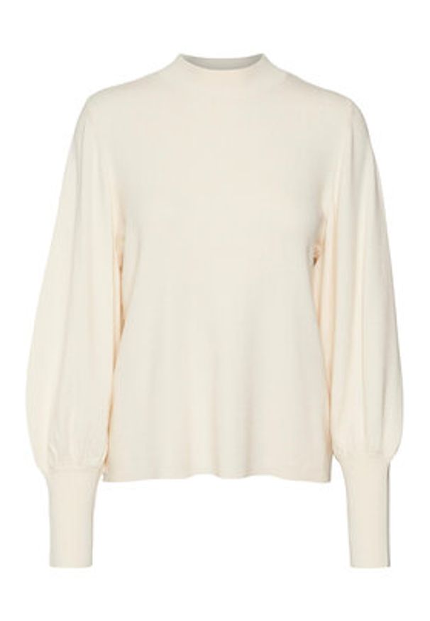 Vero Moda Curve Sweter 10291293 Beżowy Regular Fit. Kolor: beżowy. Materiał: syntetyk