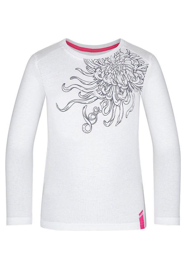 Lowa - Dziecięca koszulka T-Bizel 116 - Miękka bawełna z pięknym nadrukiem. Kolor: różowy. Materiał: bawełna. Długość rękawa: długi rękaw. Wzór: nadruk. Styl: elegancki