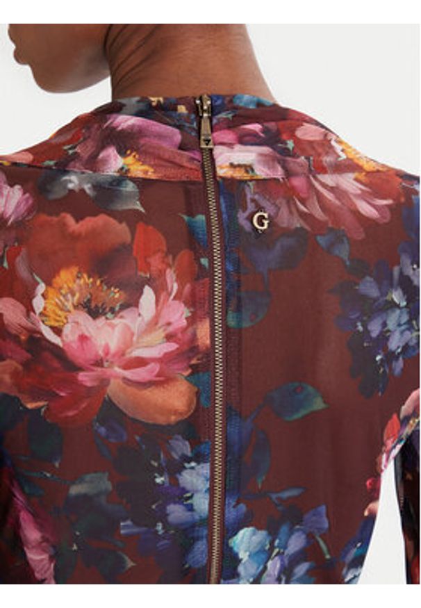 Guess Sukienka koktajlowa W5BK65 KCZC2 Kolorowy Slim Fit. Materiał: syntetyk. Wzór: kolorowy. Styl: wizytowy