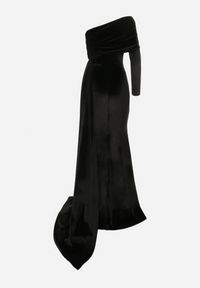 Born2be - Czarna Asymetryczna Sukienka Maxi na Jedno Ramie Wistel. Kolor: czarny. Typ sukienki: asymetryczne. Długość: maxi #7