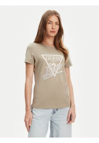 Guess T-Shirt W5YI40 I3Z14 Zielony Regular Fit. Kolor: zielony. Materiał: bawełna
