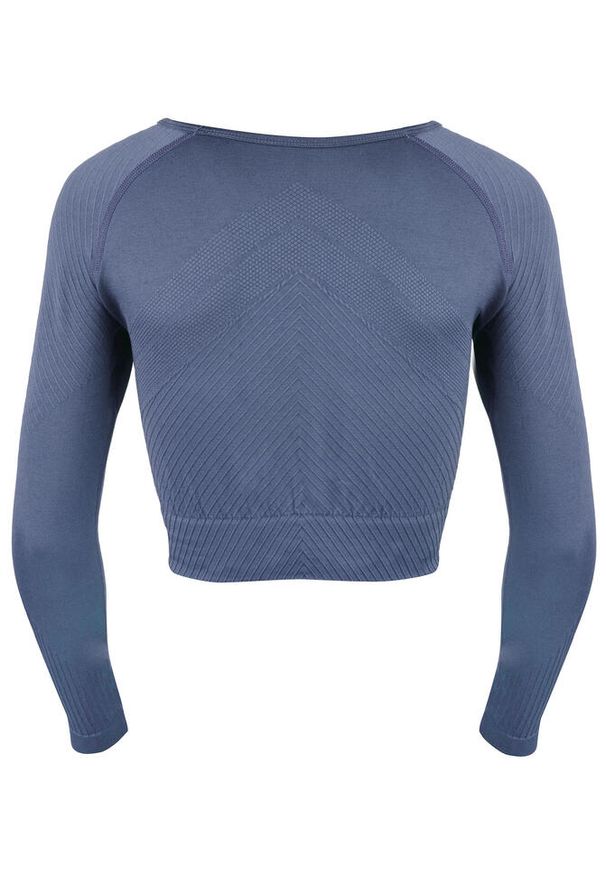 BESHAPED - Longsleeve fitness damski Beshaped Femme Force bezszwowy. Kolor: niebieski. Materiał: nylon. Długość rękawa: długi rękaw. Sport: fitness