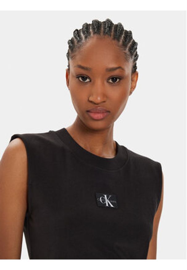 Calvin Klein Jeans Sukienka codzienna J20J223526 Czarny Regular Fit. Okazja: na co dzień. Kolor: czarny. Materiał: bawełna. Typ sukienki: proste. Styl: casual
