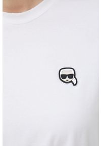 Karl Lagerfeld piżama 221W2115 damska kolor biały. Kolor: biały. Materiał: materiał, dzianina. Długość: krótkie. Wzór: aplikacja #2