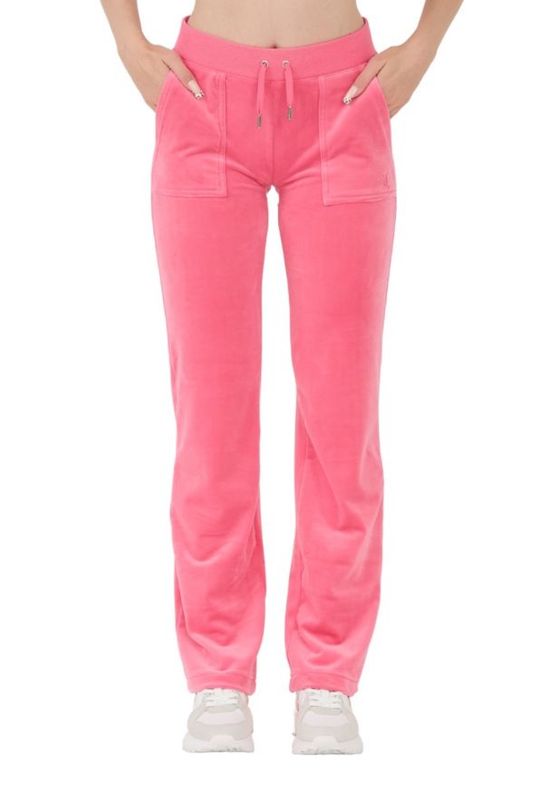 Juicy Couture - JUICY COUTURE Różowe damskie spodnie dresowe Del Ray Pocketed Pant, Rozmiar S. Kolor: różowy. Materiał: dresówka
