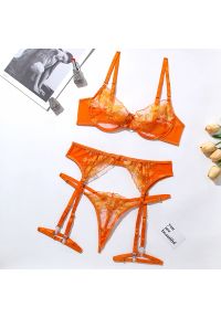 Intica - Komplet bielizny z delikatnych materiałów na romantyczne wieczory Katyusha. Kolor: pomarańczowy. Materiał: materiał #1