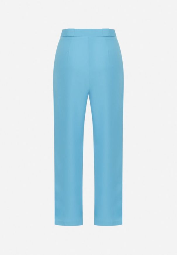 Born2be - Niebieskie Spodnie Garniturowe Zapinane na Suwak Allegretta. Okazja: na spotkanie biznesowe. Kolor: niebieski. Styl: biznesowy, klasyczny