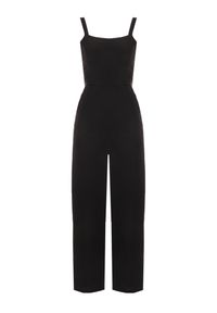 Born2be - Czarny Kombinezon Damyle. Kolor: czarny. Materiał: tkanina. Długość rękawa: na ramiączkach. Długość: długie. Wzór: gładki, jednolity #3