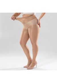 Intica - Rajstopy elastyczne dopasowane na każdą okazję Tija. Kolor: beżowy. Materiał: materiał