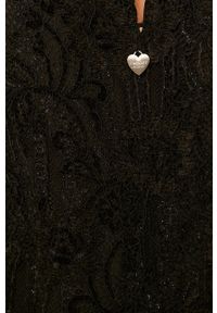 TwinSet - Twinset - Sukienka. Kolor: czarny. Materiał: materiał, wiskoza, poliamid, elastan, tkanina, nylon, poliester, koronka. Długość rękawa: długi rękaw. Wzór: gładki. Typ sukienki: rozkloszowane. Styl: klasyczny. Długość: mini #5