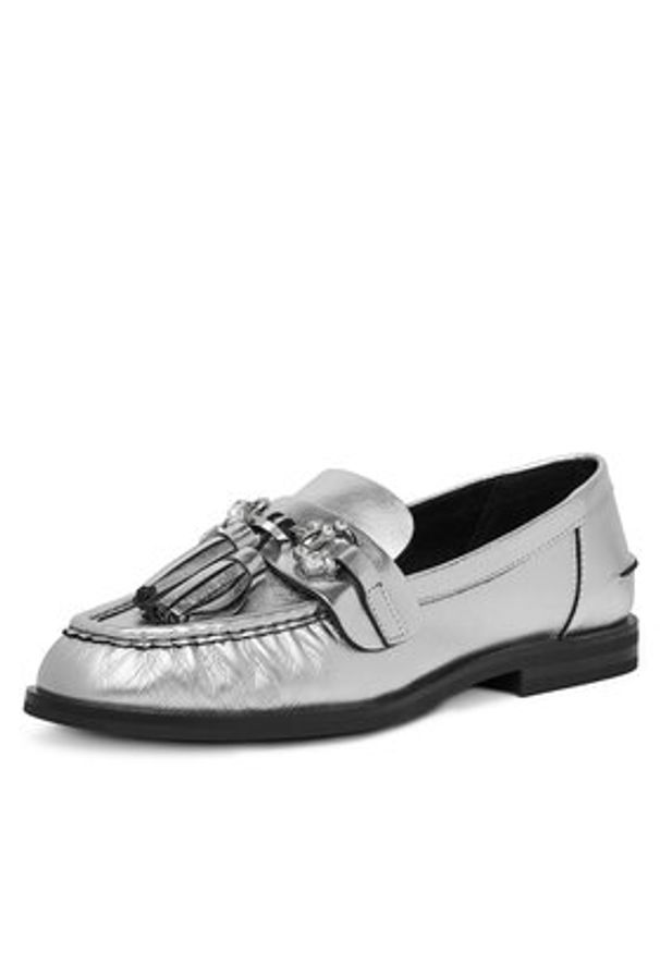 Eva Minge Loafersy PETUNIA-V1792-335-1 Srebrny. Kolor: srebrny. Materiał: skóra