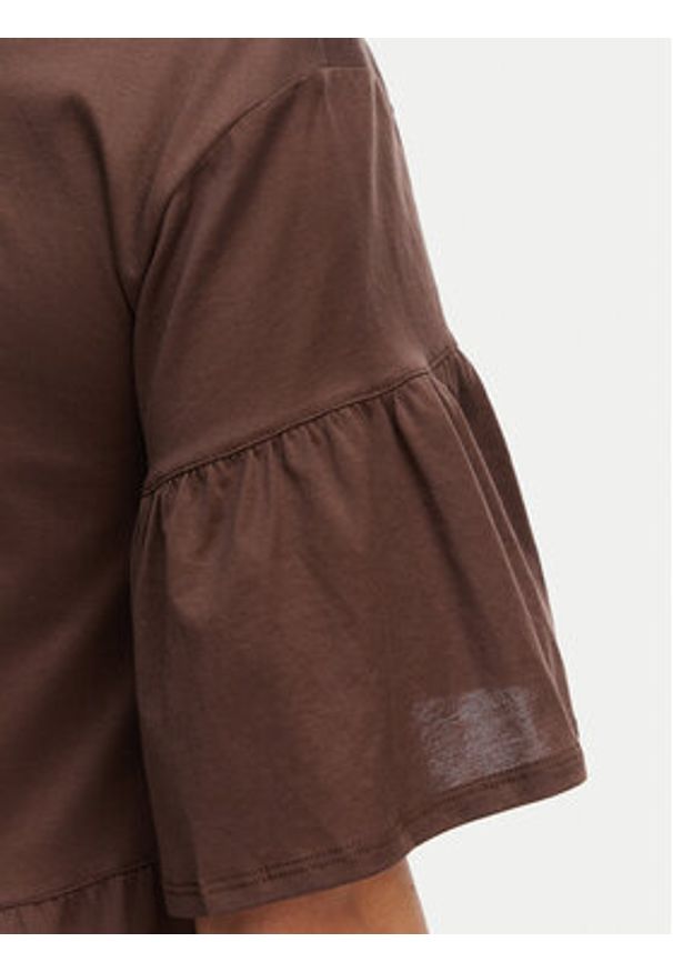 Weekend Max Mara Sukienka codzienna Saggina 2615621042 Brązowy ciemny Regular Fit. Okazja: na co dzień. Kolor: brązowy. Materiał: bawełna. Typ sukienki: proste. Styl: casual