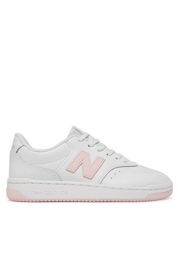 New Balance Sneakersy BBW80PNK Biały. Kolor: biały. Materiał: skóra