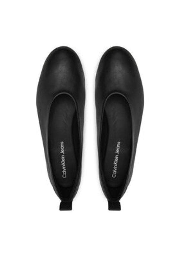 Calvin Klein Jeans Baleriny Ballerina Leather YW0YW01803 Czarny. Kolor: czarny. Materiał: skóra