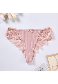 Intica - Stringi koronkowe na specjalne okazje Reinie. Kolor: różowy. Materiał: koronka. Wzór: aplikacja, koronka