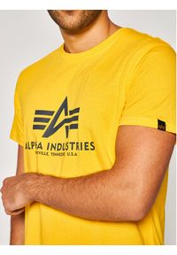 Alpha Industries T-Shirt Basic 100501 Żółty Regular Fit. Kolor: żółty. Materiał: bawełna #5