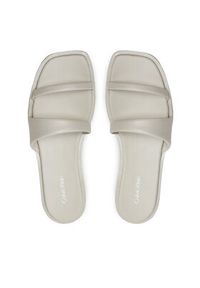 Calvin Klein Klapki Flat Slide Lth HW0HW02071 Beżowy. Kolor: beżowy. Materiał: skóra #5