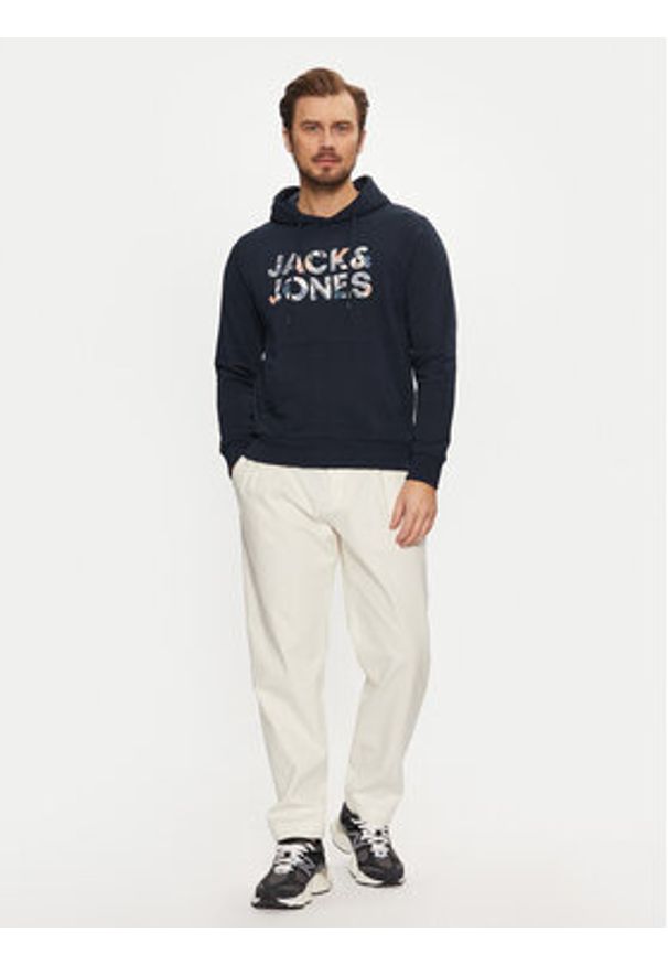 Jack & Jones Bluza Bryan 12268128 Granatowy Relaxed Fit. Kolor: niebieski. Materiał: bawełna