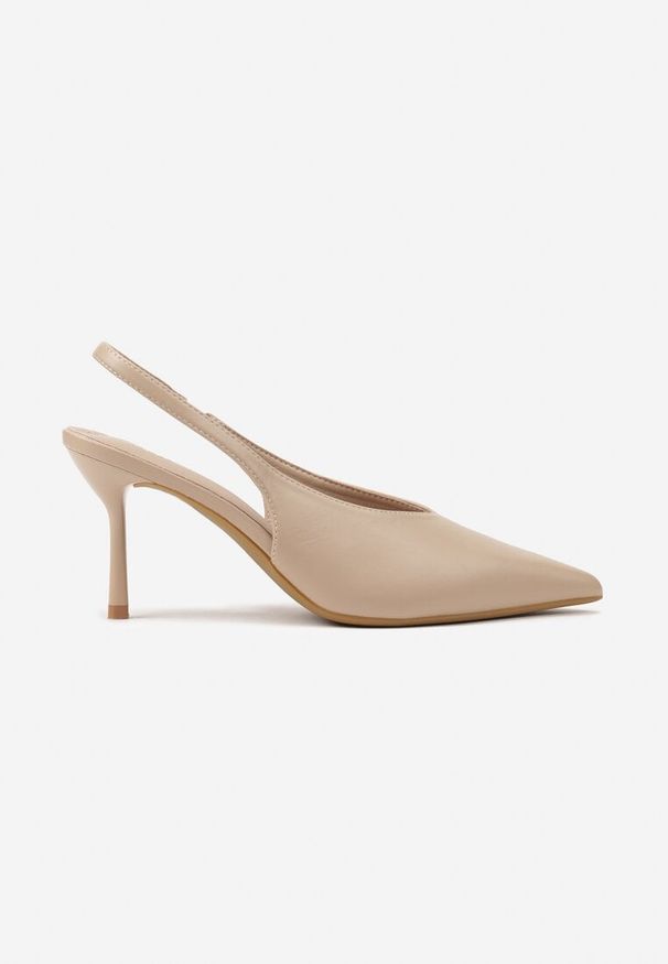 Renee - Ciemnobeżowe Sandały Vices Slingback na Obcasie Tilarina. Okazja: na co dzień. Kolor: beżowy. Obcas: na obcasie. Styl: elegancki, casual. Wysokość obcasa: średni