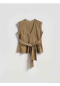 Reserved - Bluzka z lyocellu - warm olive #1