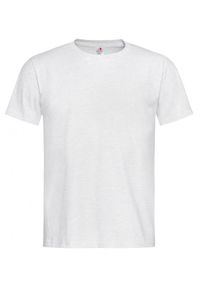 Stedman - Jasny Szary Bawełniany T-Shirt Męski Bez Nadruku -STEDMAN- Koszulka, Krótki Rękaw, Basic, U-neck. Okazja: na co dzień. Kolor: szary. Materiał: bawełna. Długość rękawa: krótki rękaw. Długość: krótkie. Styl: casual #1