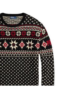 Polo Ralph Lauren Sweter 710982258001 Czarny Regular Fit. Typ kołnierza: polo. Kolor: czarny. Materiał: bawełna #7