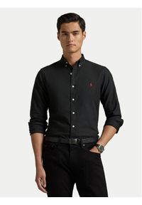 Polo Ralph Lauren Koszula 710767828001 Czarny Slim Fit. Typ kołnierza: polo. Kolor: czarny. Materiał: bawełna