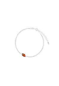 W.KRUK - Bransoletka srebrna z bursztynem. Materiał: srebrne. Kolor: srebrny. Kamień szlachetny: bursztyn #1