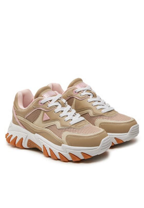 Guess Sneakersy Nowah FLTNOW ELE12 Beżowy. Kolor: beżowy. Materiał: skóra