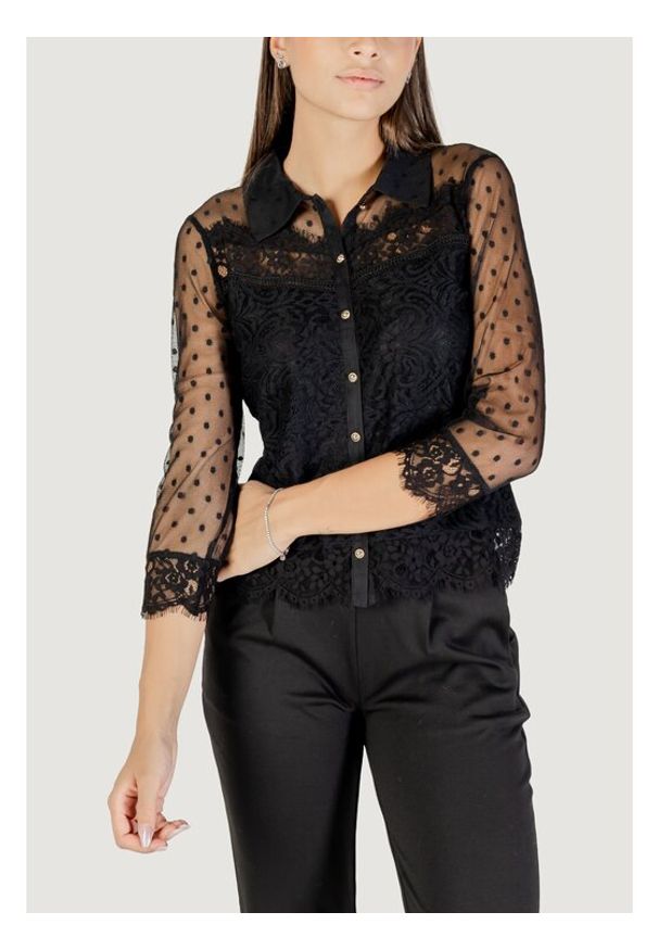 Morgan Bluzka 252-TEREZA Czarny Slim Fit. Kolor: czarny. Materiał: syntetyk