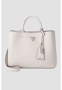 Guess - GUESS Biała torebka damska Meridian II. Kolor: beżowy. Materiał: skórzane. Styl: elegancki, casual