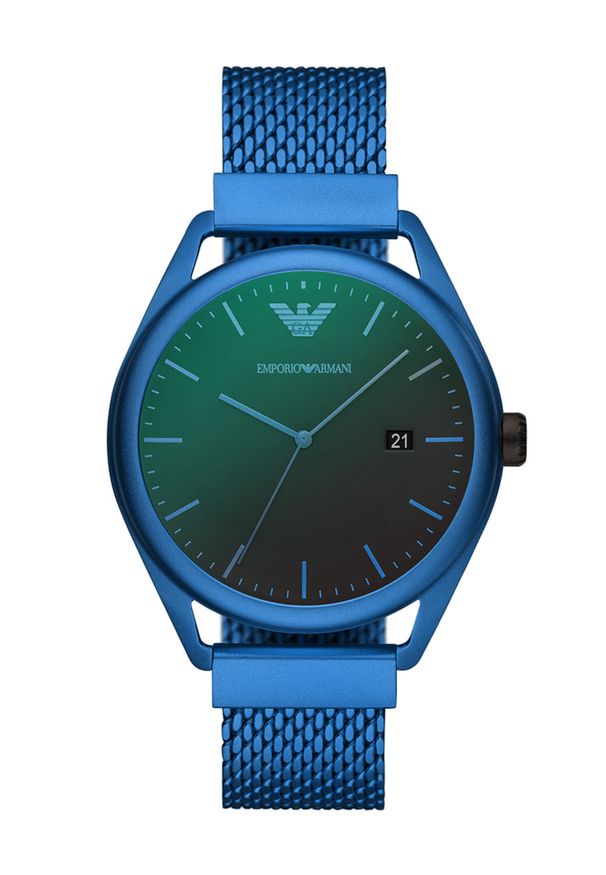 Emporio Armani - Zegarek AR11328. Kolor: niebieski. Materiał: materiał
