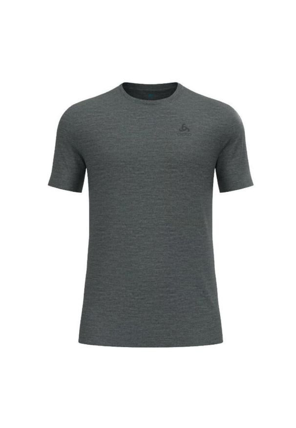 Odlo - Koszulka męska ODLO Merino 160 BL Top - 100% wełna merino, krótki rękaw. Kolor: szary. Materiał: wełna. Długość rękawa: krótki rękaw. Długość: krótkie