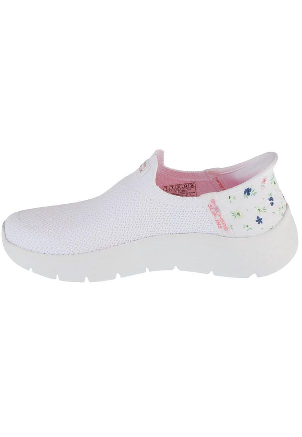skechers - Buty sportowe Sneakersy damskie, Slip-Ins: GO WALK Flex - Sunset Rose. Kolor: biały. Sport: turystyka piesza