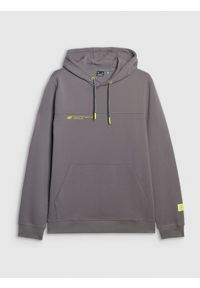 4f - 4F Bluza dresowa nierozpinana z kapturem męska - szara XL. Okazja: na co dzień. Typ kołnierza: kaptur. Kolor: szary. Materiał: dresówka. Styl: casual