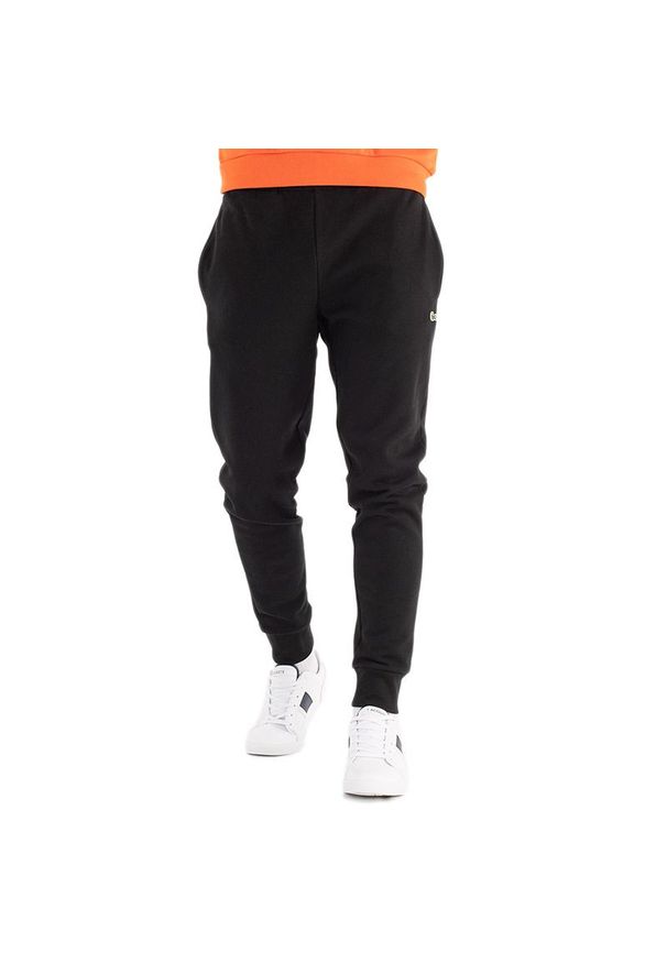 Spodnie Lacoste Tracksuit Trousers Bottom XH9624-031 - czarne. Kolor: czarny. Materiał: dresówka, materiał, poliester, bawełna