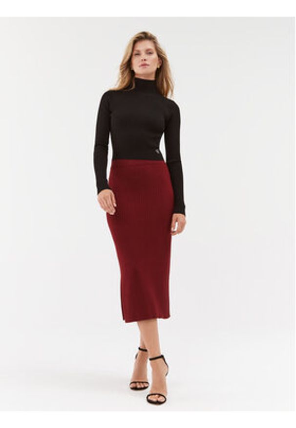 Calvin Klein Jeans Golf J20J222722 Czarny Slim Fit. Typ kołnierza: golf. Kolor: czarny. Materiał: syntetyk