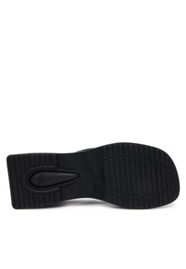 Calvin Klein Jeans Japonki Sq Low Wedge Sandal Stitch YW0YW01716 Czarny. Kolor: czarny. Materiał: skóra