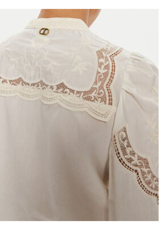 TwinSet - TWINSET Koszula 241TT2081 Biały Regular Fit. Kolor: biały. Materiał: bawełna