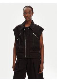 Pinko - PINKO Kamizelka Gerard Gilet 105237 A2M8 Czarny Regular Fit. Kolor: czarny. Materiał: bawełna