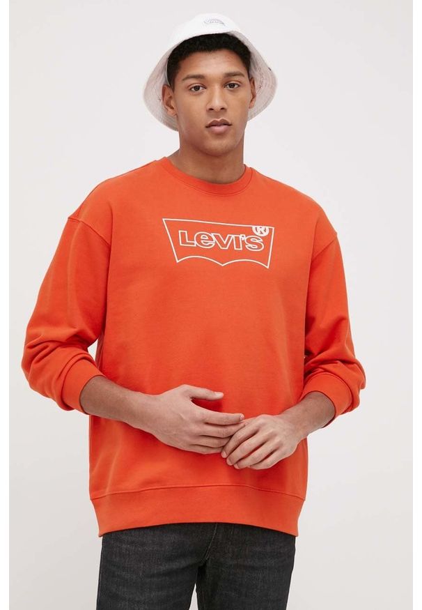 Levi's® - Levi's Bluza bawełniana męska kolor pomarańczowy gładka. Okazja: na spotkanie biznesowe. Kolor: pomarańczowy. Materiał: bawełna. Wzór: gładki. Styl: biznesowy